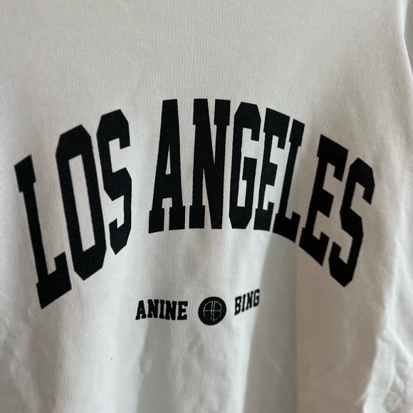 - Anine Bing White Crewneck Sweater with Los Angeles Print - Picture 5 of 10